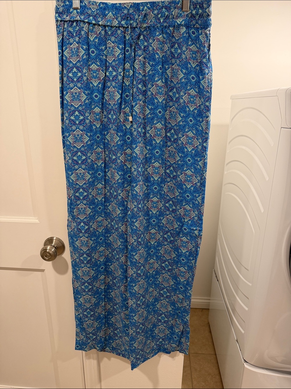 Artisan NY Blue & Aqua Floral Rayon Beach Pant